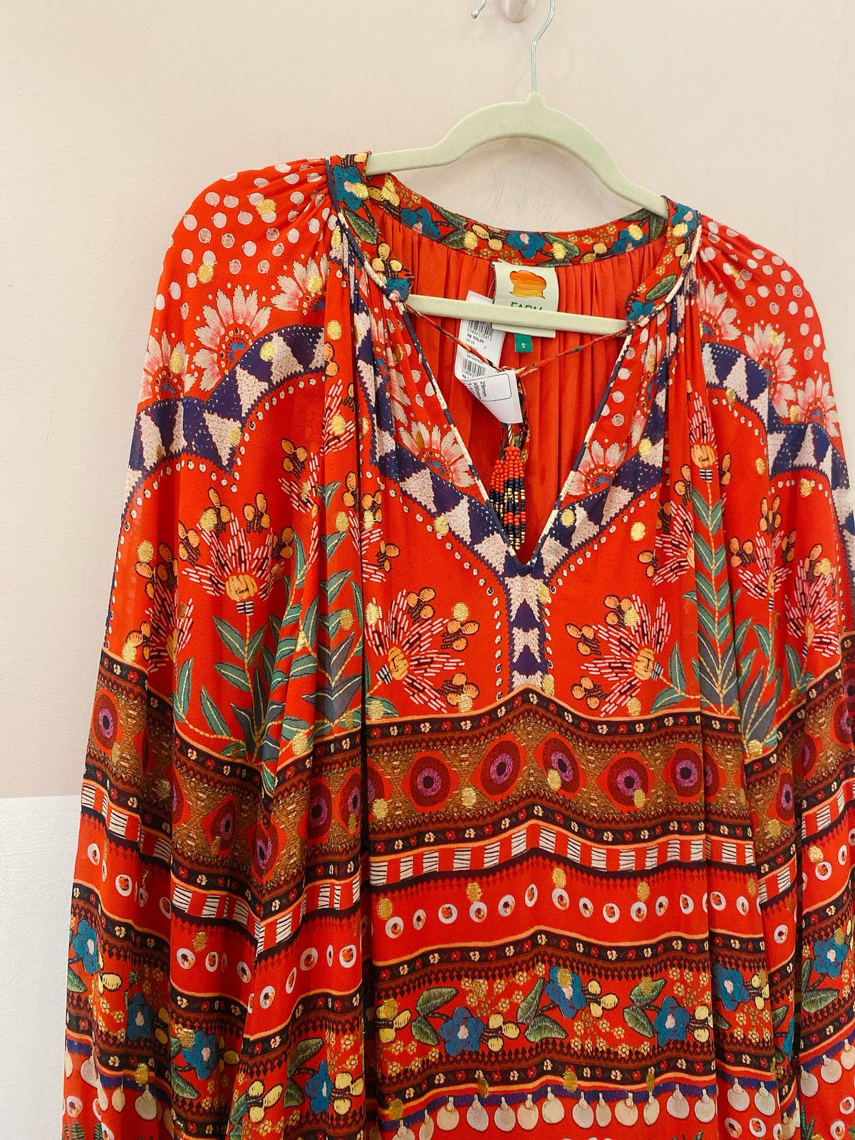 Vestido longo estampado Farm global P