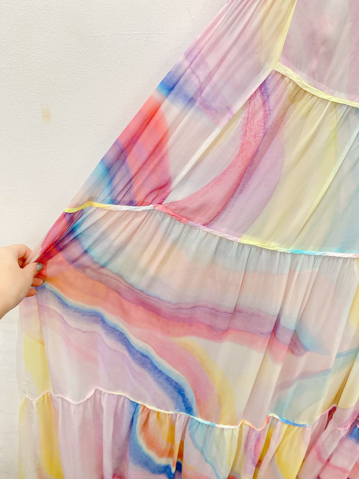 Vestido longo amplo colorido Mixed 40