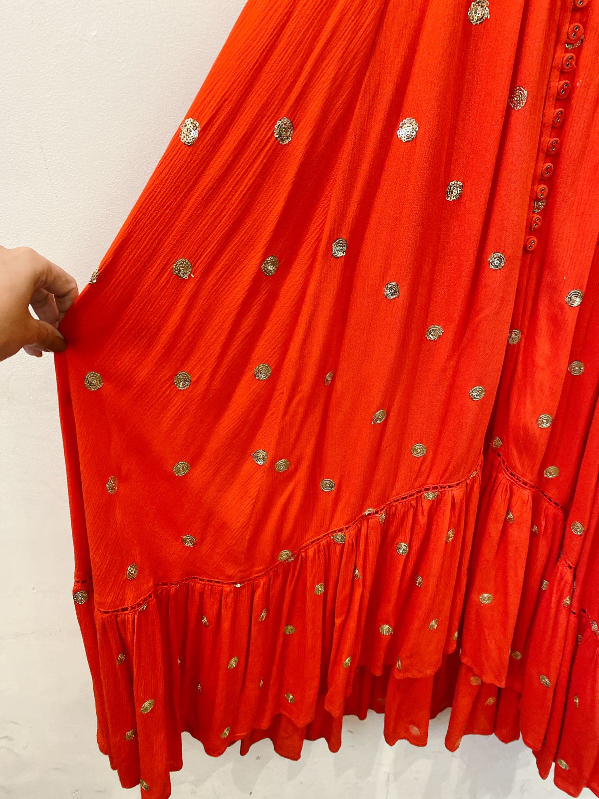 Vestido midi melancia bordado Christina Costa M