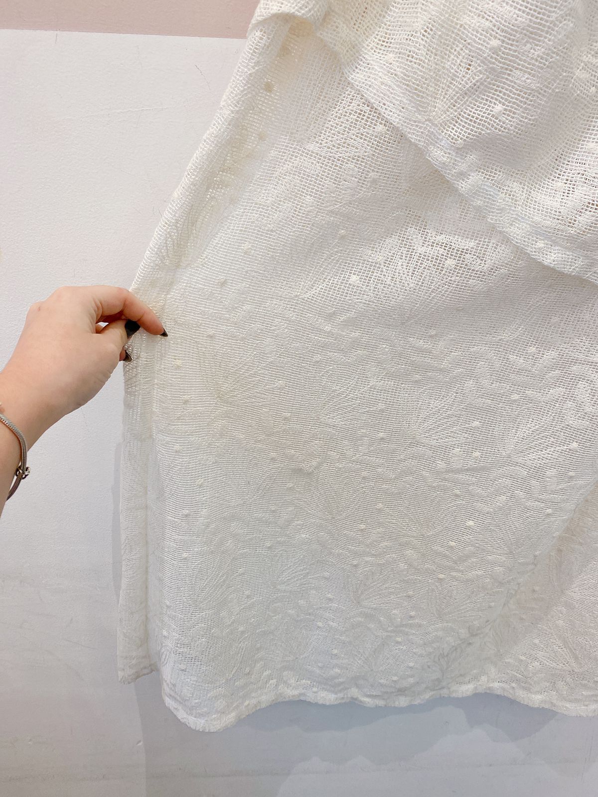 Saia midi tela off white Mixed PP