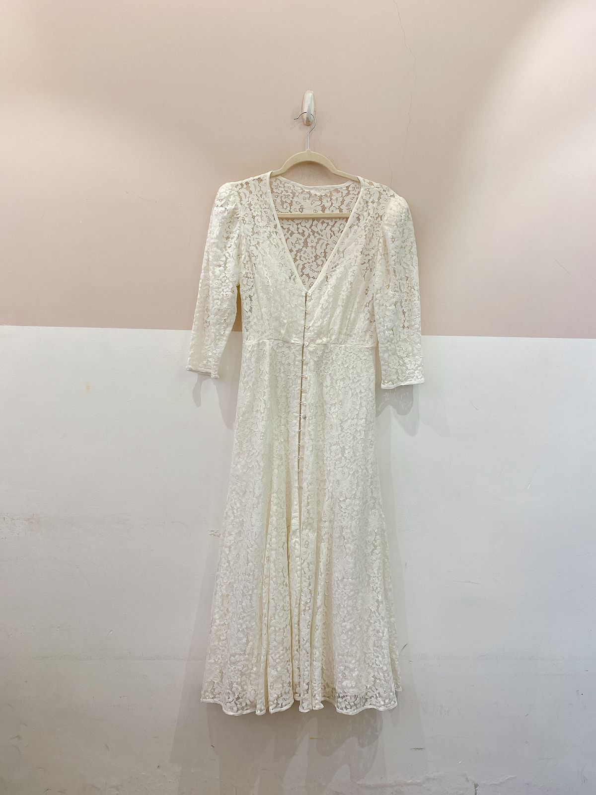 Vestido midi branco renda EVA 38