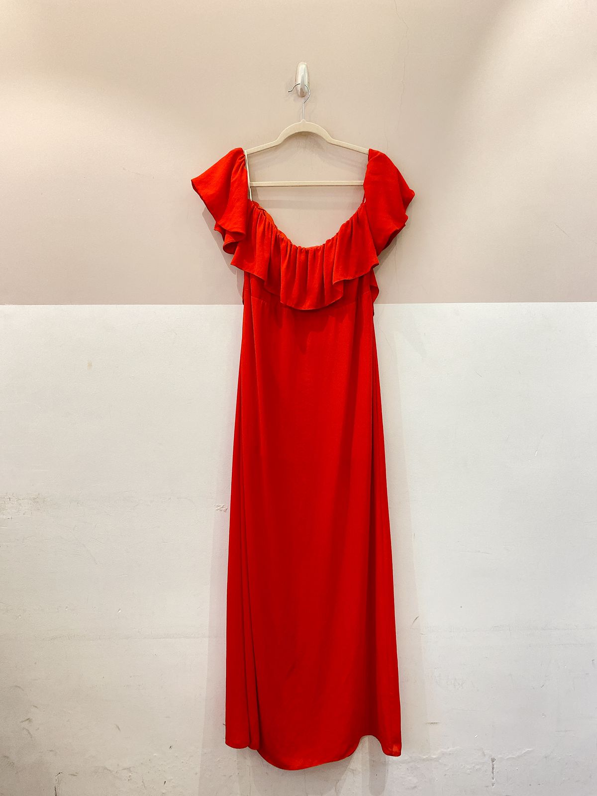 Vestido Narcisa longo vermelho seda Heckel Verri 40