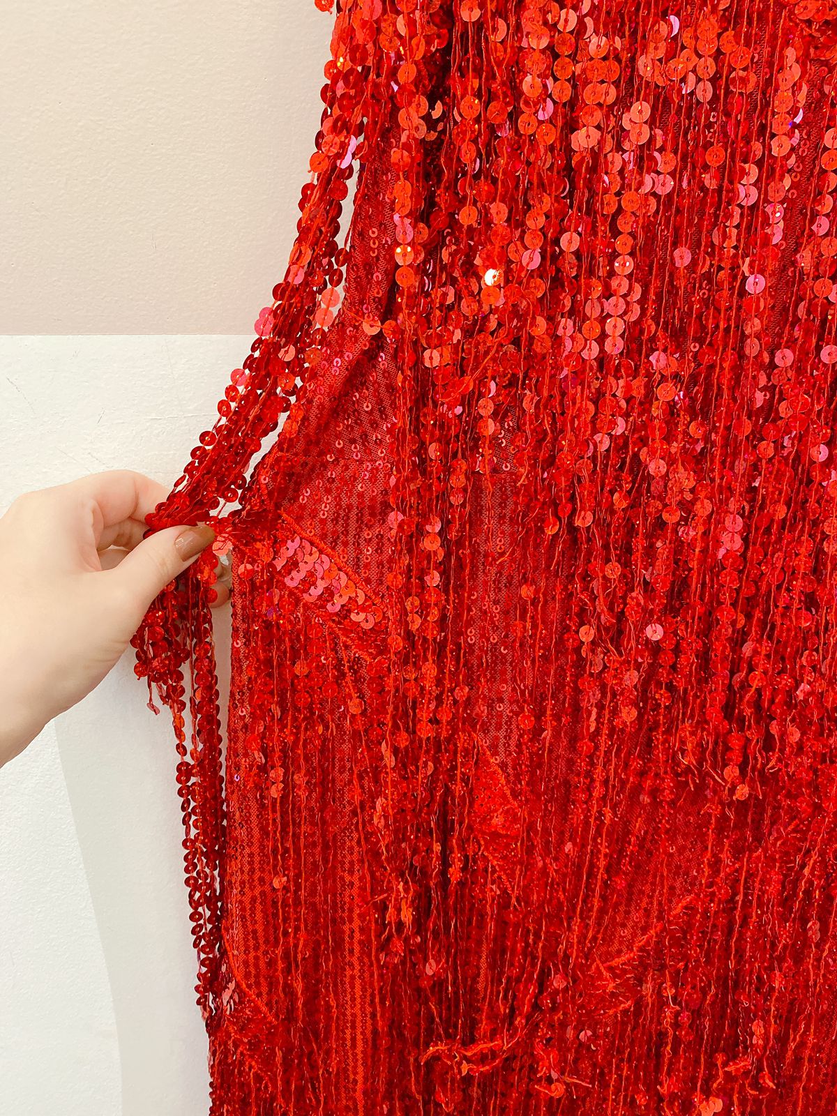 Vestido Narcisa vermelho paetês Silvio Cruz 40