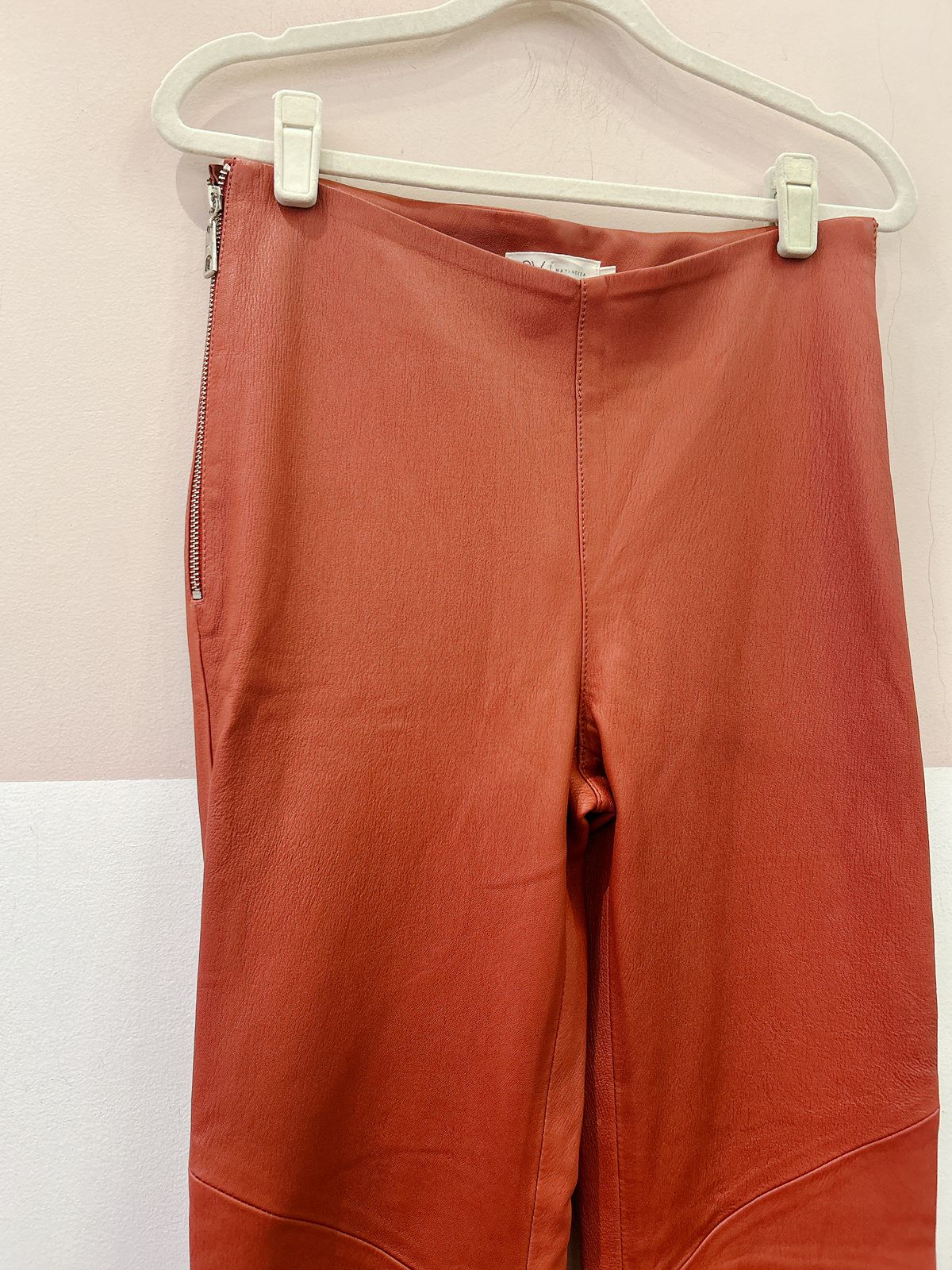 Calça couro terracota BY NV 38