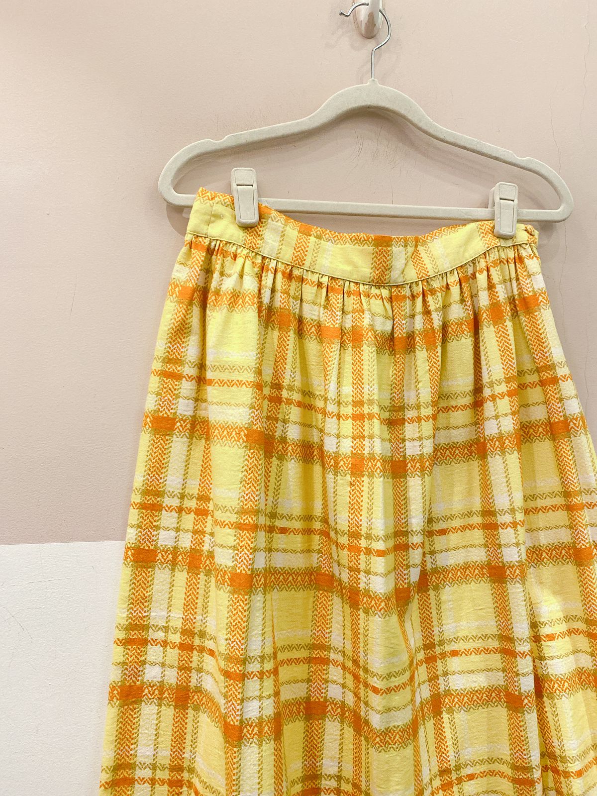 Saia midi amarela barra franja Allmost Vintage 36