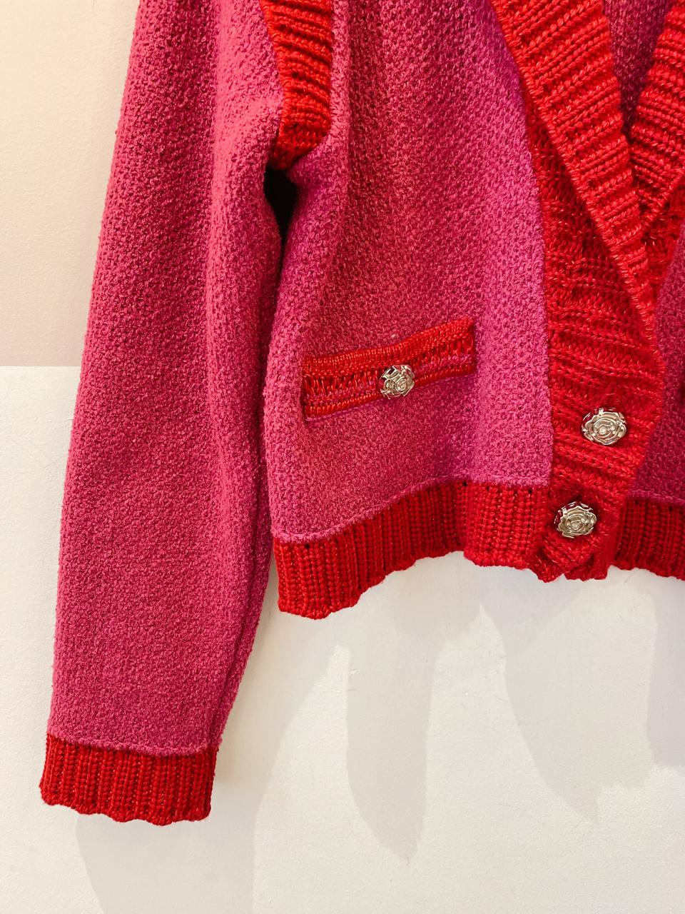 Casaco tricot pink/vermelho NV PP