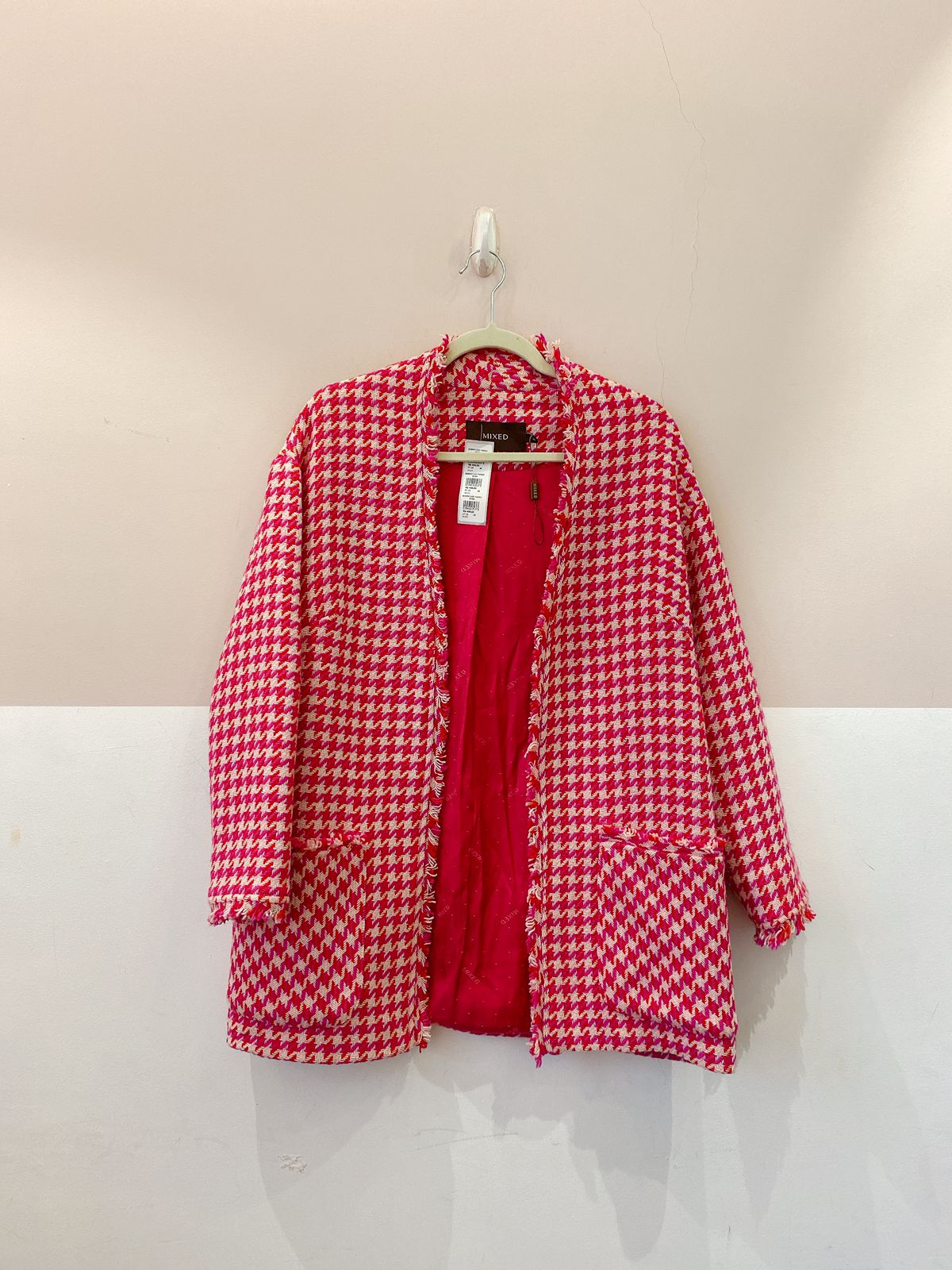 Sobretudo tweed rosa Mixed 36