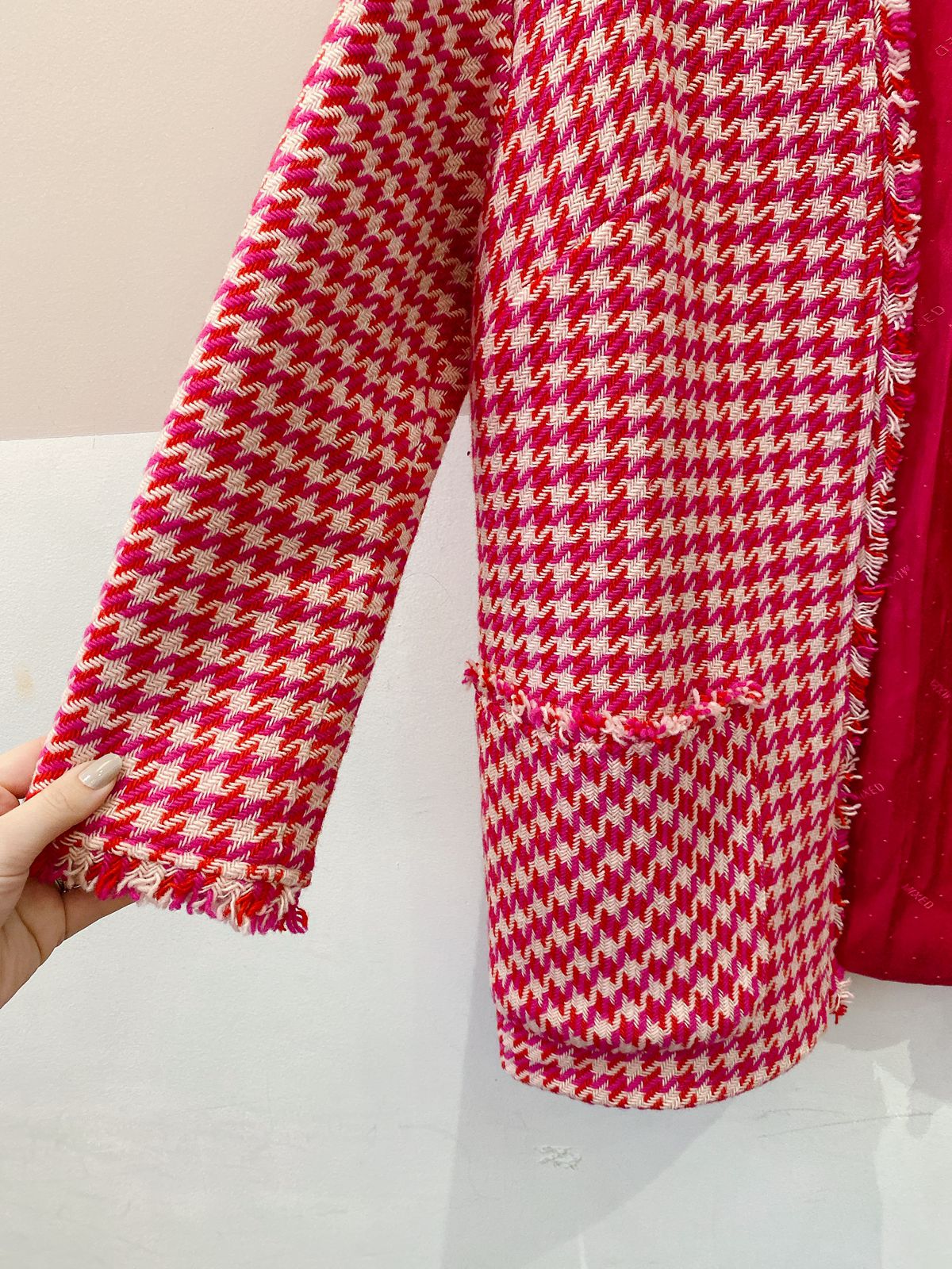 Sobretudo tweed rosa Mixed 36