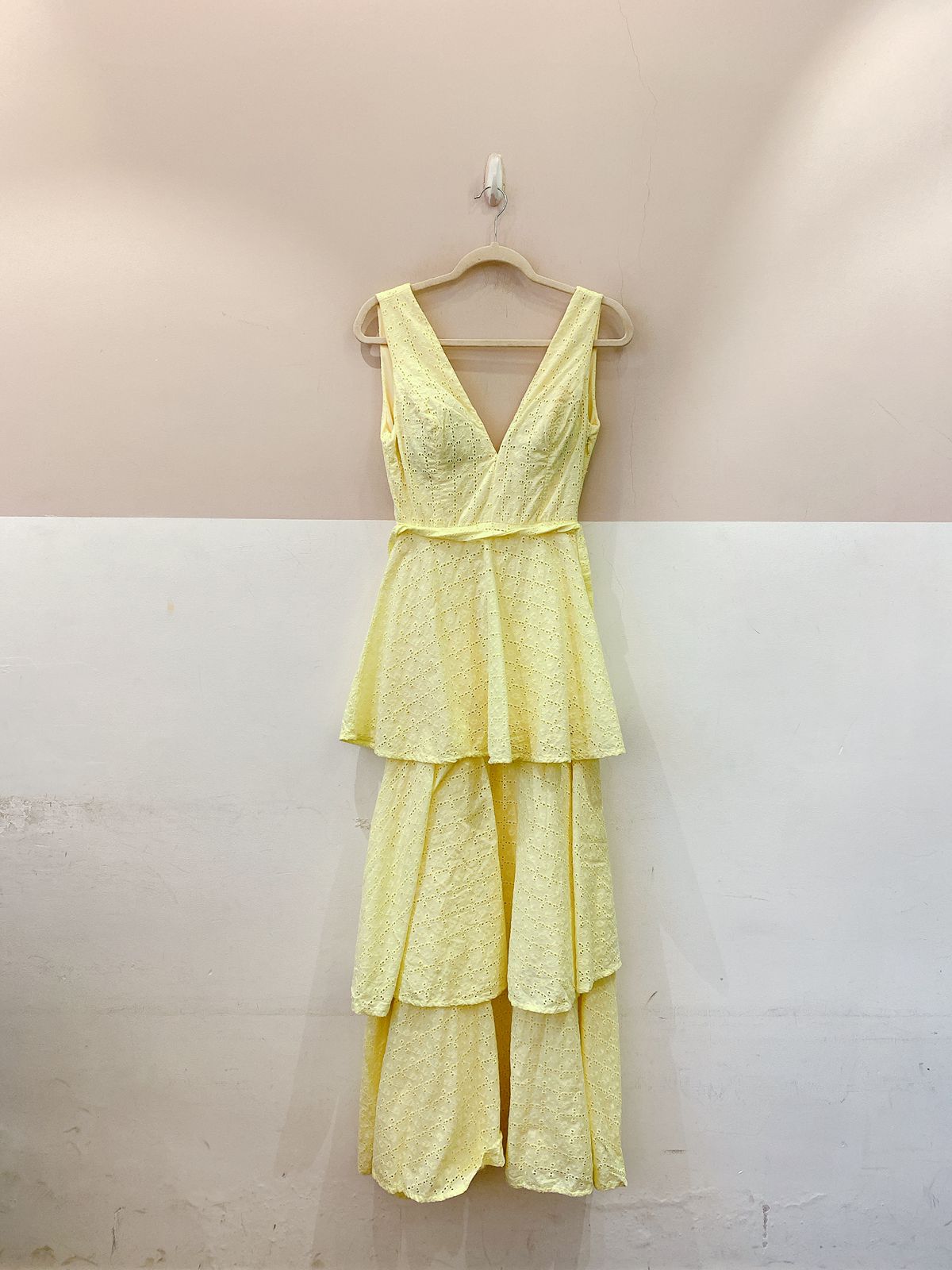Vestido longo laise amarelo Majeste PP