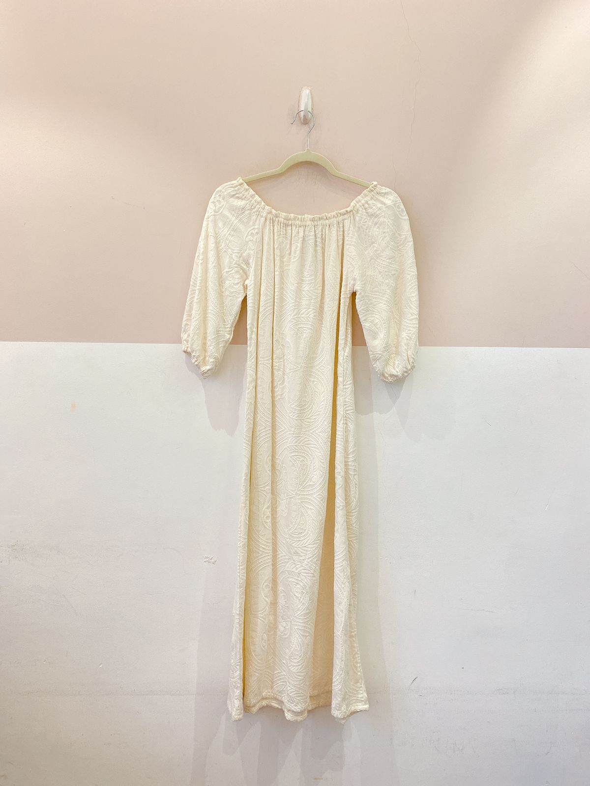 Vestido midi off white ciganinha Maria Filó M