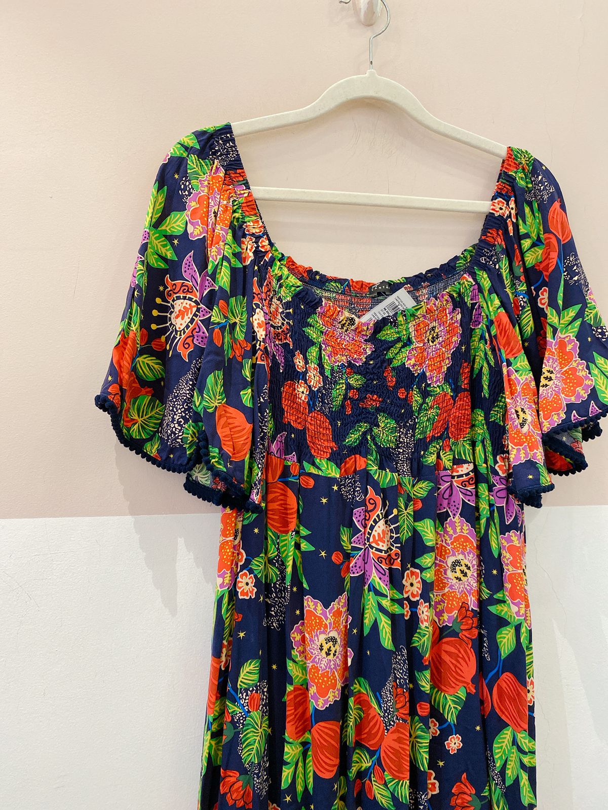 Vestido midi busto lastéx estampado Cantão GG