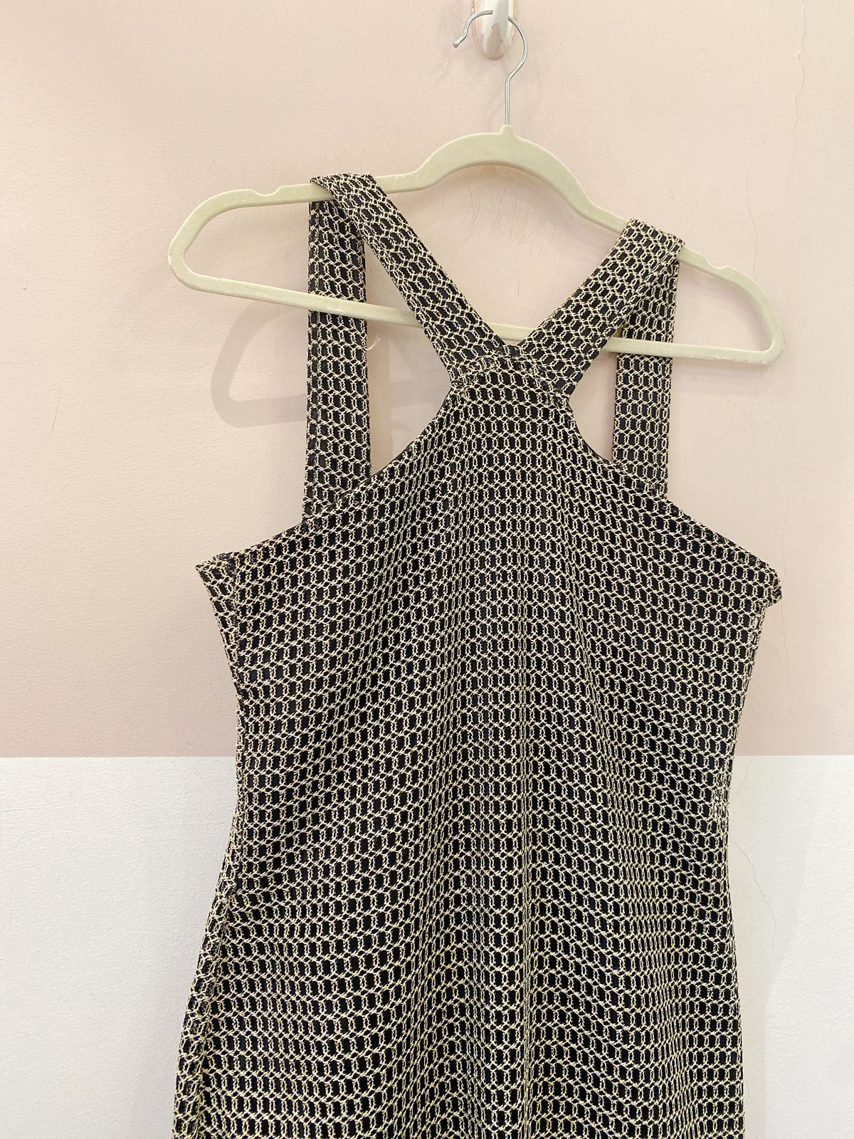 Vestido longo preto/dourado Kimina G