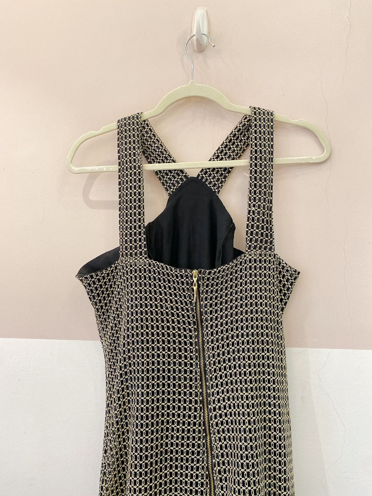 Vestido longo preto/dourado Kimina G
