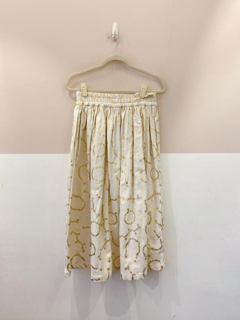 Saia midi foil correntes Emi Beachwear P