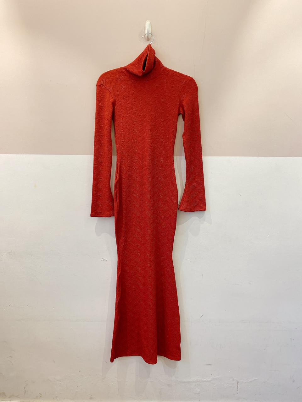 Vestido terracota texturizado Pacchi P