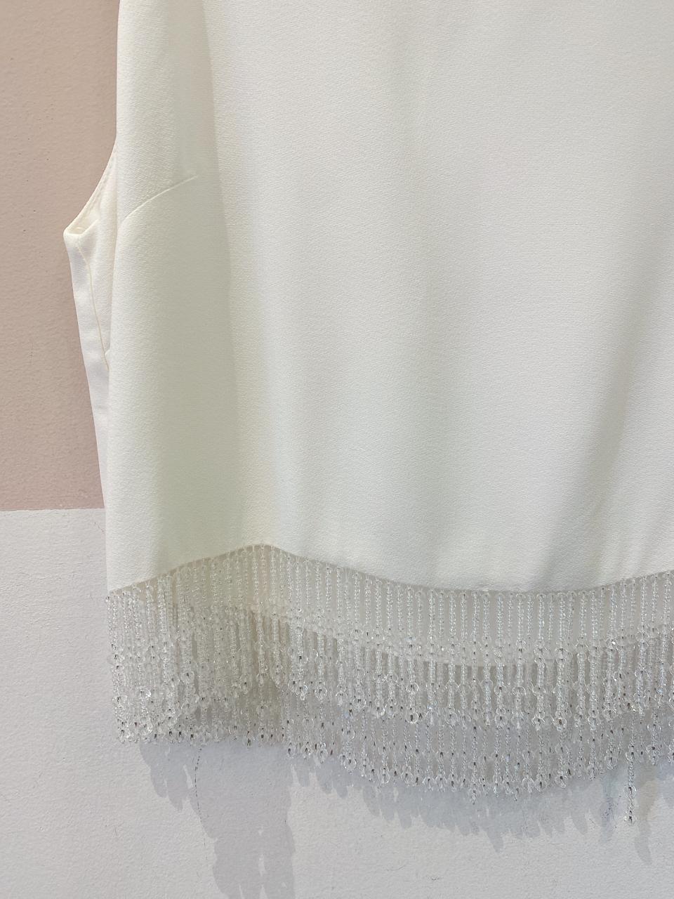 Top branco franja Agilitá 40