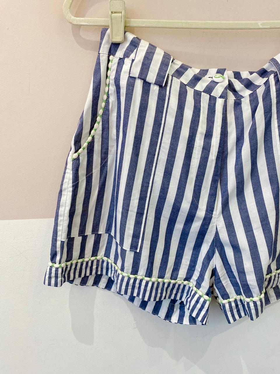 Short listrado azul Ahka G