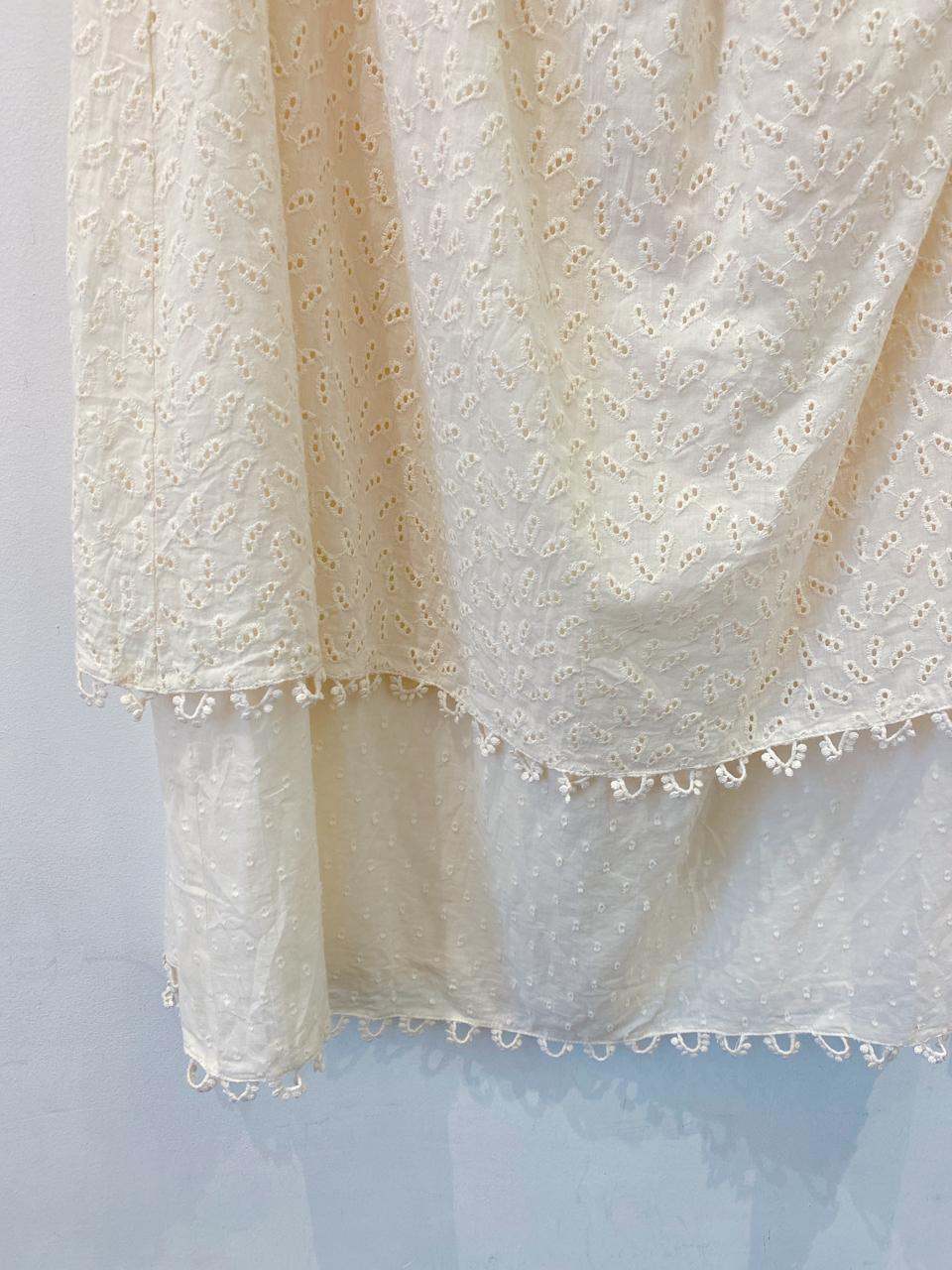 Saia midi off white laise Farm G