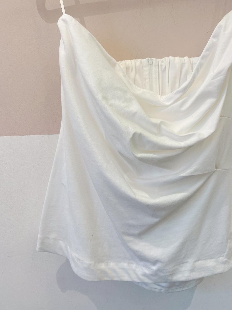 Blusa tomara que caia branca French GG
