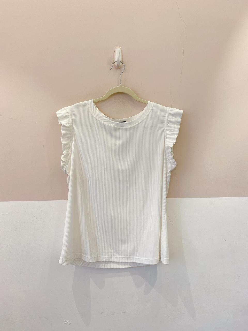 Blusa canelada branca Lasala G