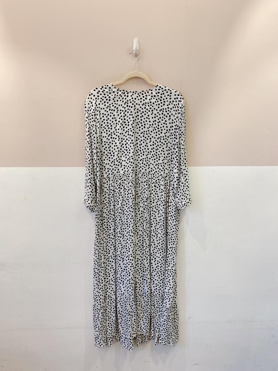 Vestido midi branco poás Zara GG