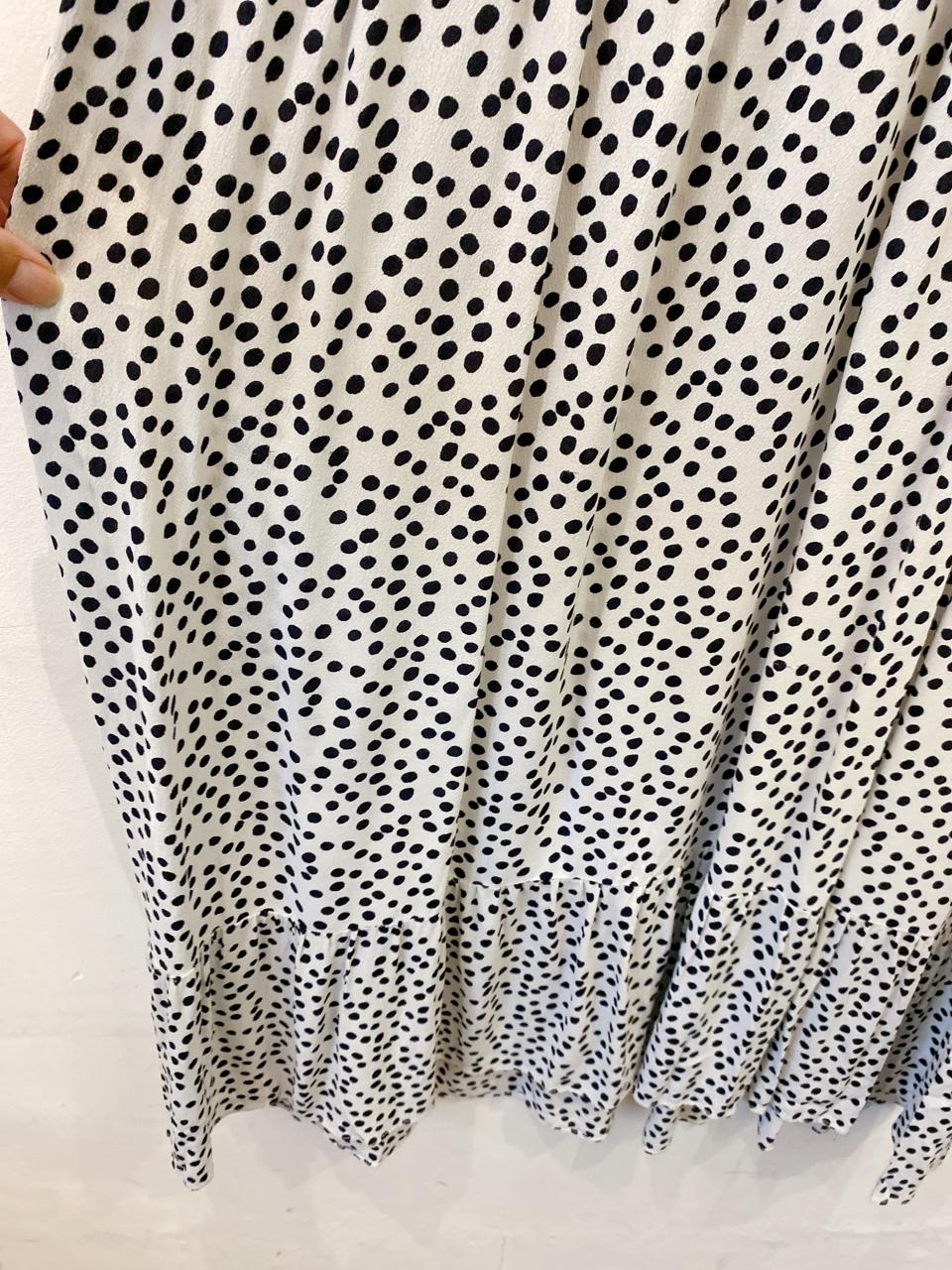Vestido midi branco poás Zara GG