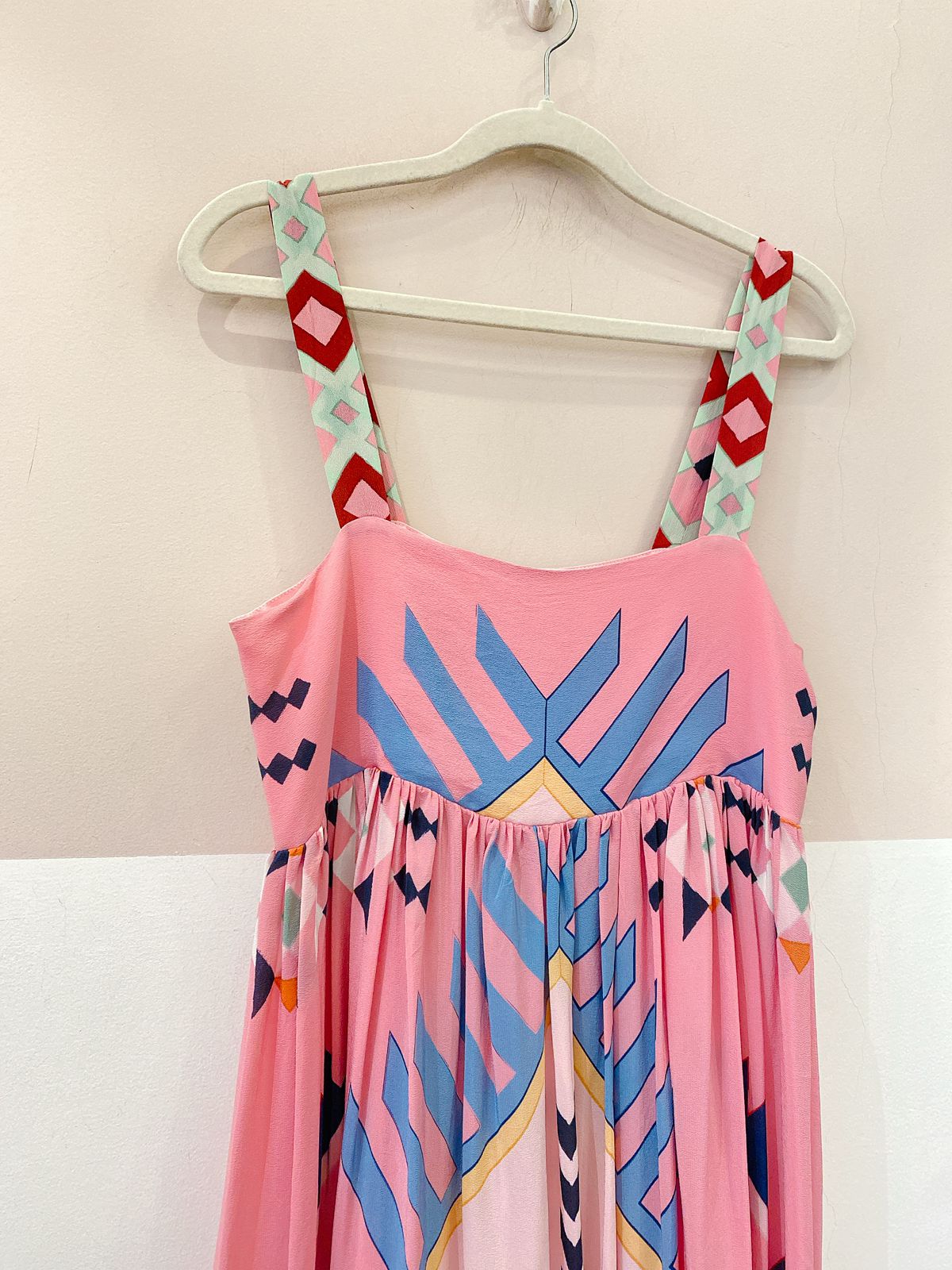 Vestido midi rosa estampado Triya P