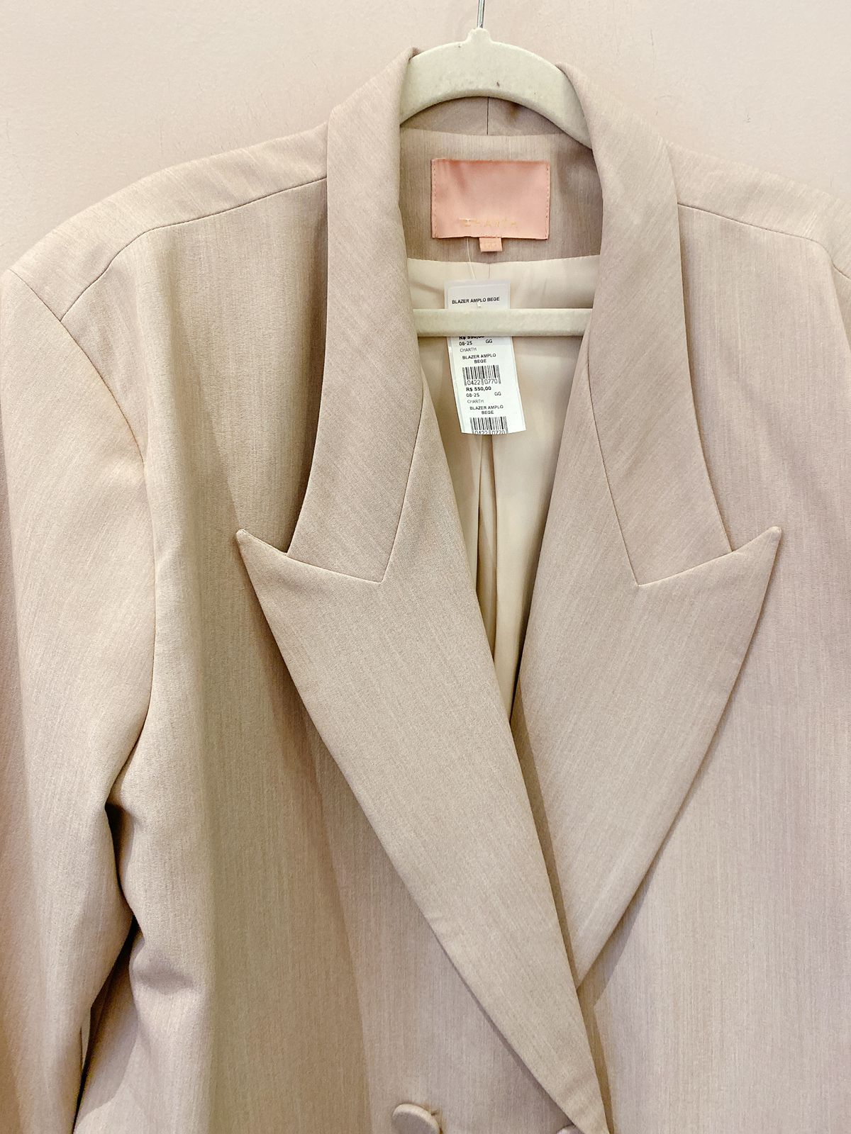 Blazer amplo bege Charth GG