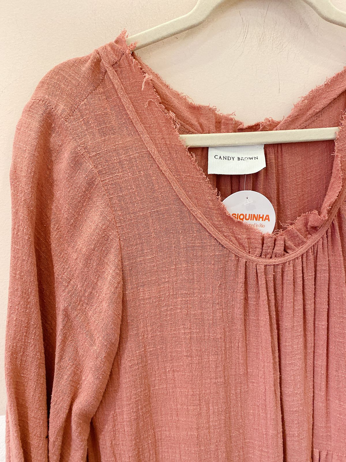 Vestido amplo rosa antigo Candy Brown M