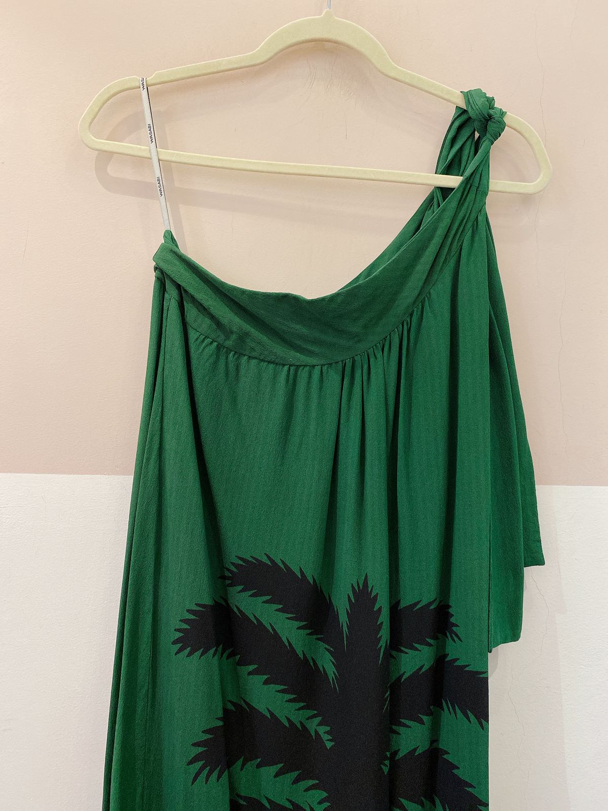 Vestido longa seda verde Wasabi M