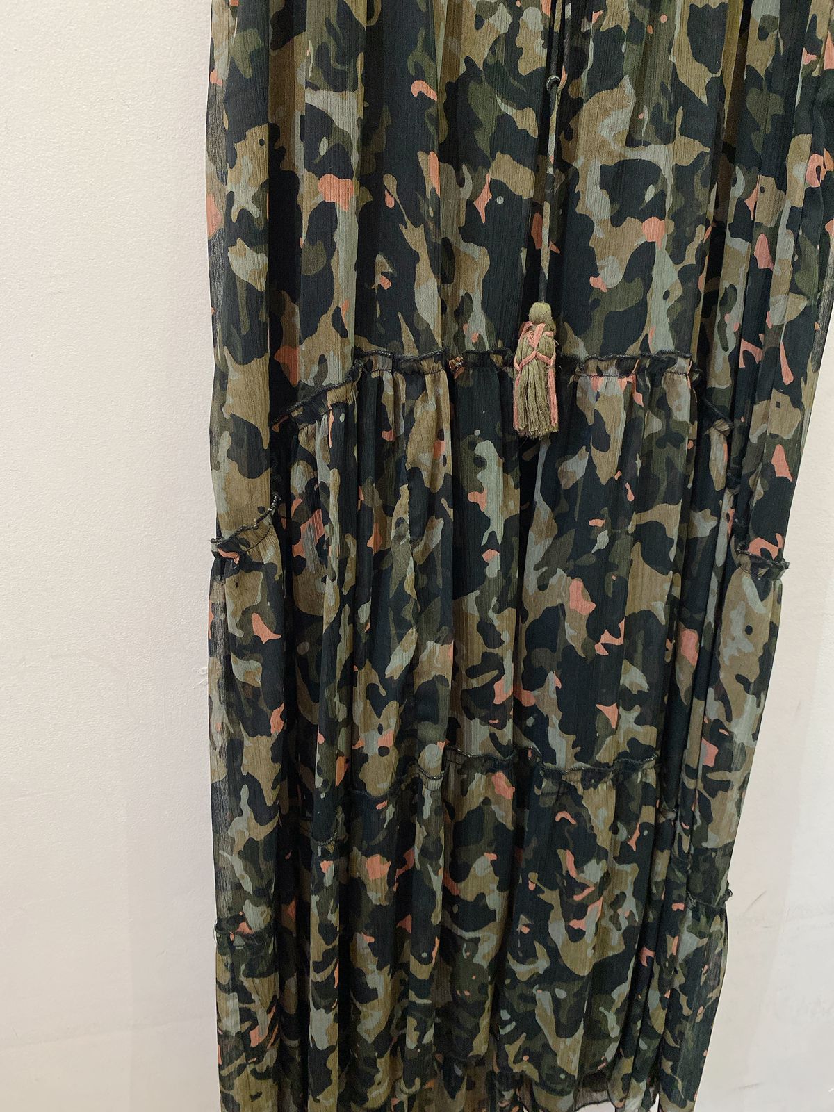 Vestido midi camuflado verde Farm M