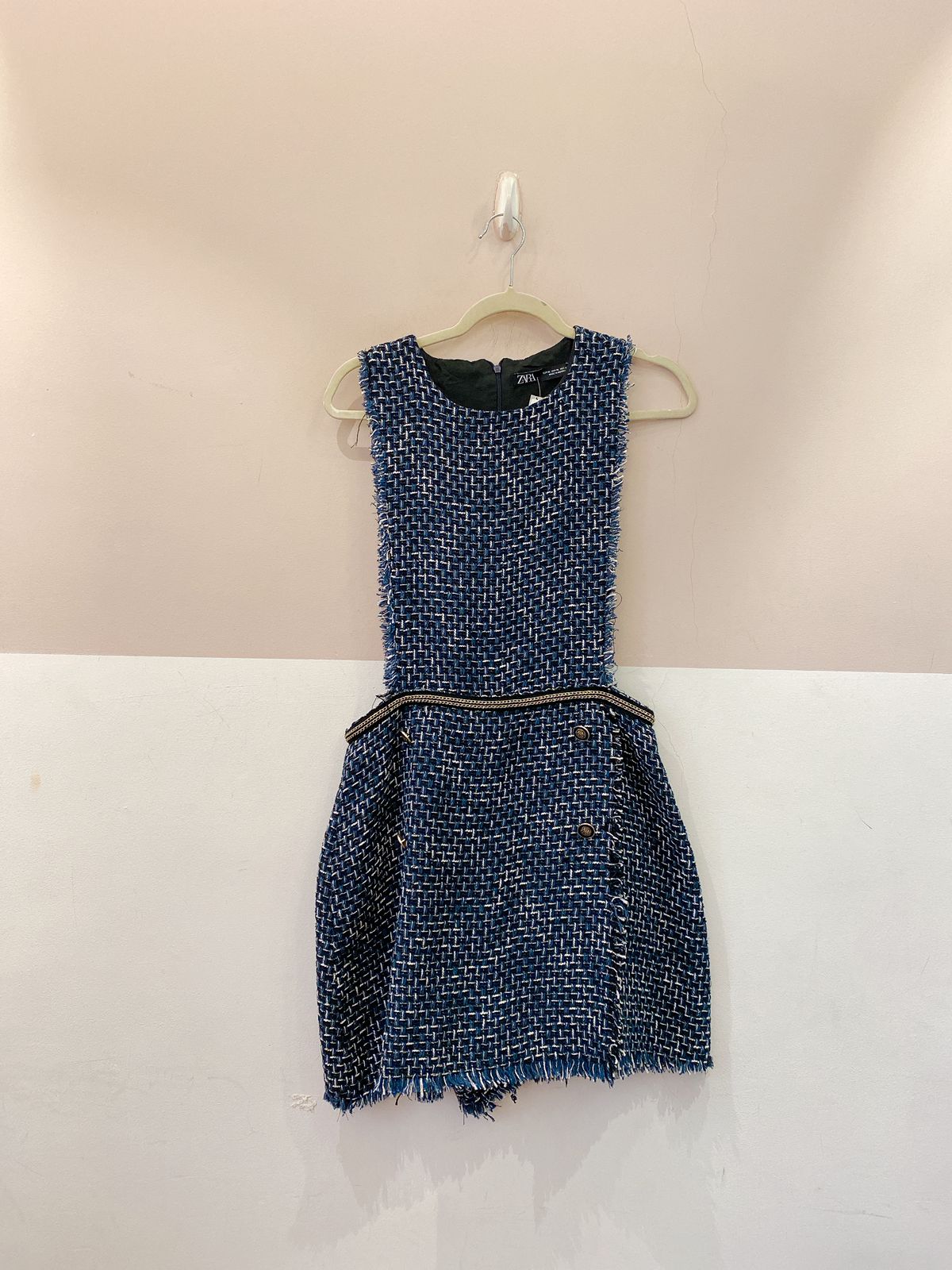 Salopete tweed marinho Zara GG