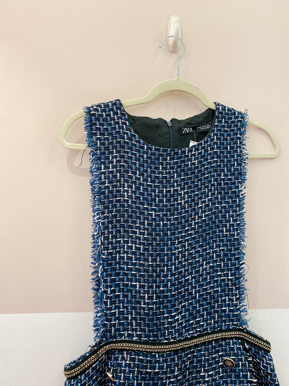 Salopete tweed marinho Zara GG