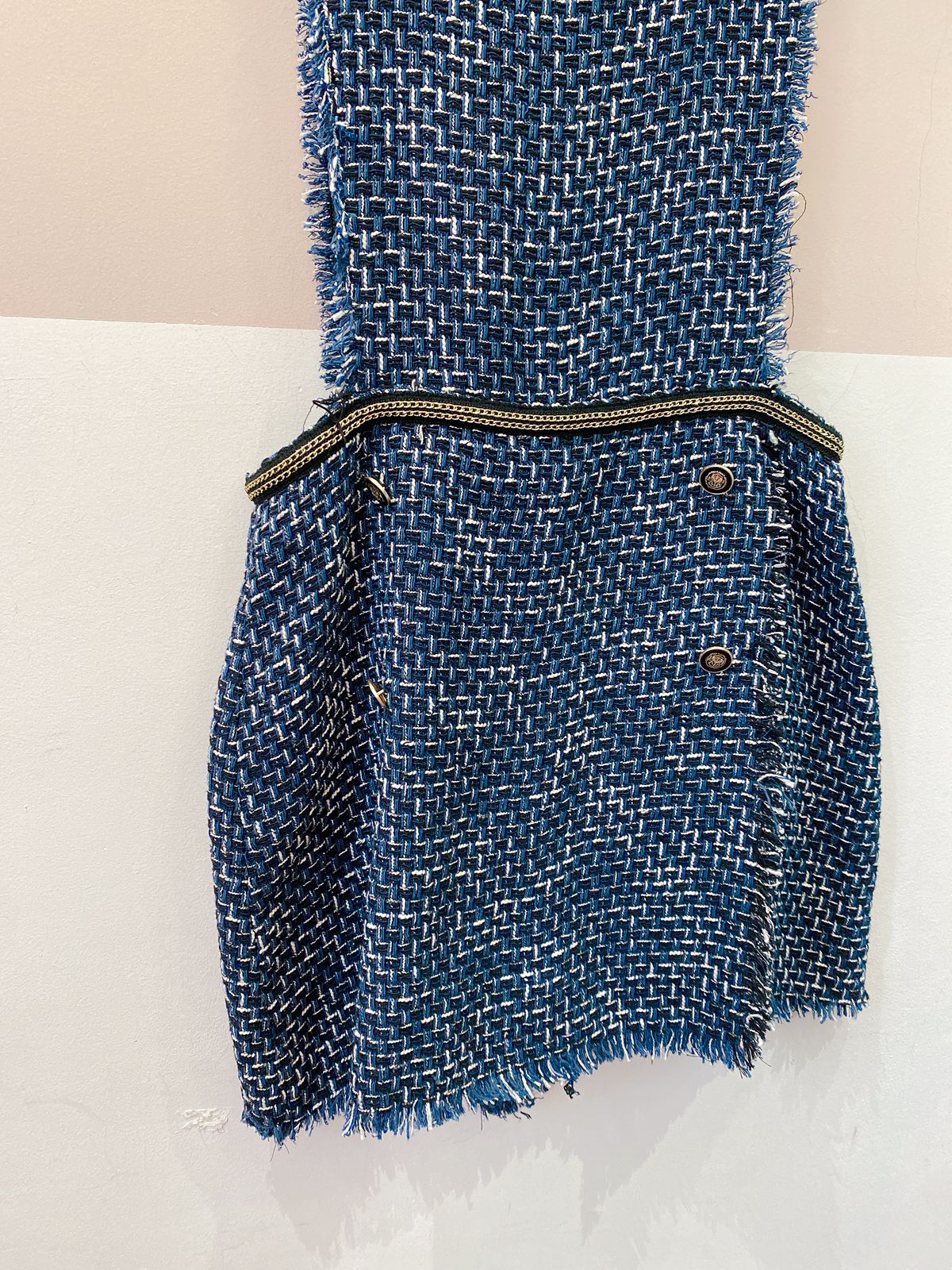 Salopete tweed marinho Zara GG