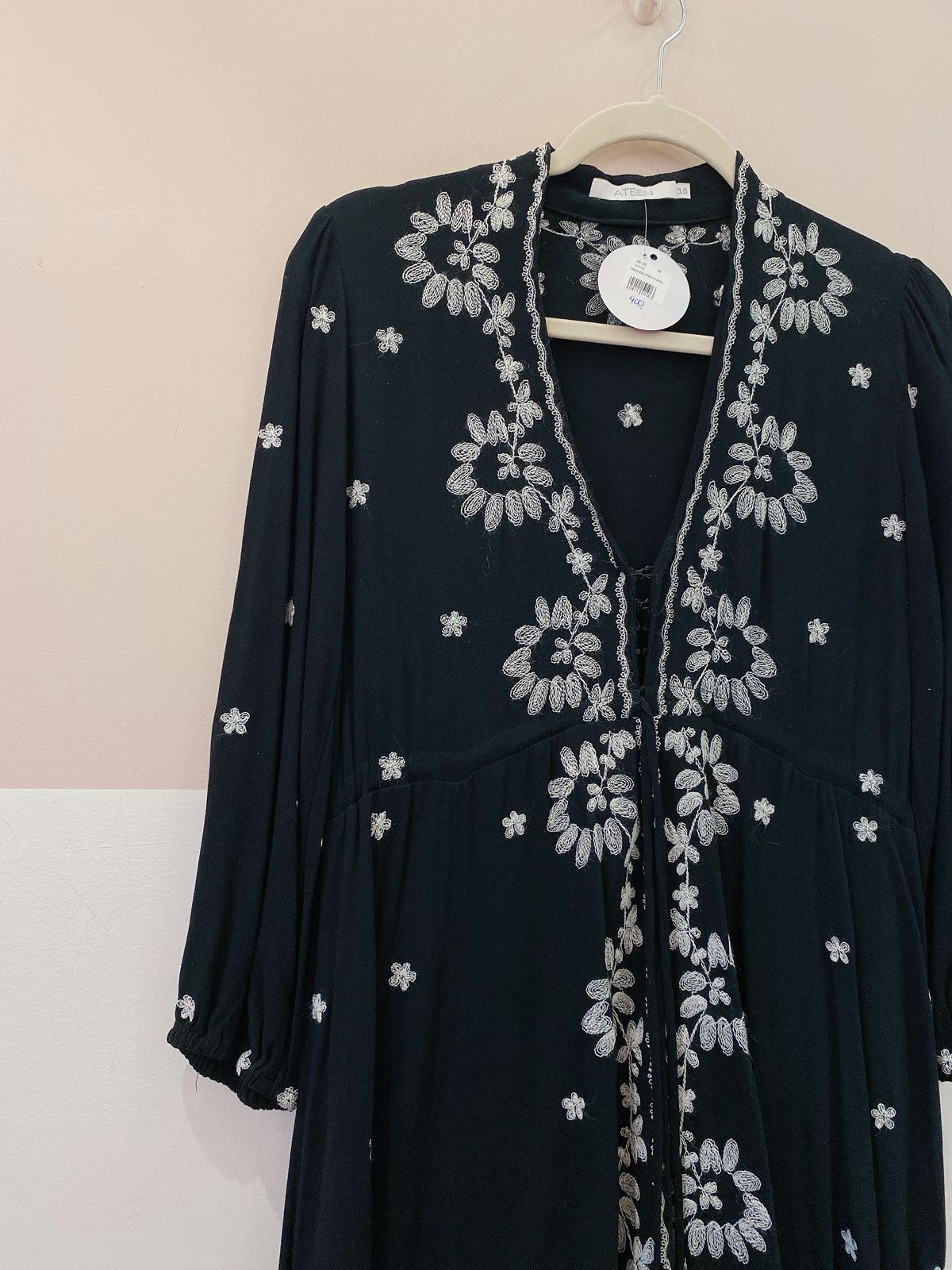 Vestido preto midi Ateen 38