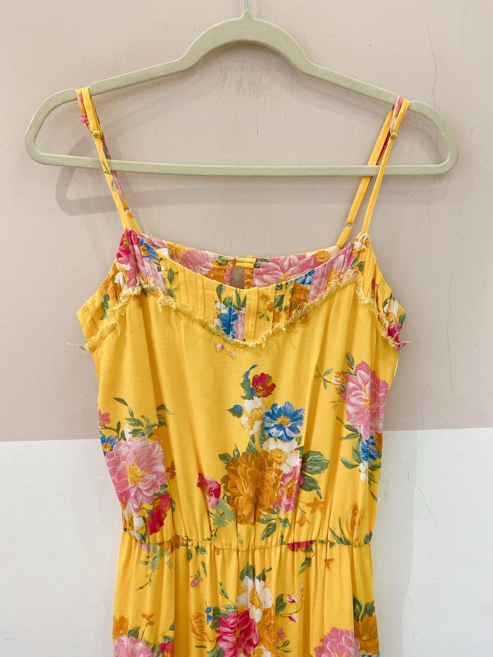 Vestido midi amarelo floral Farm P