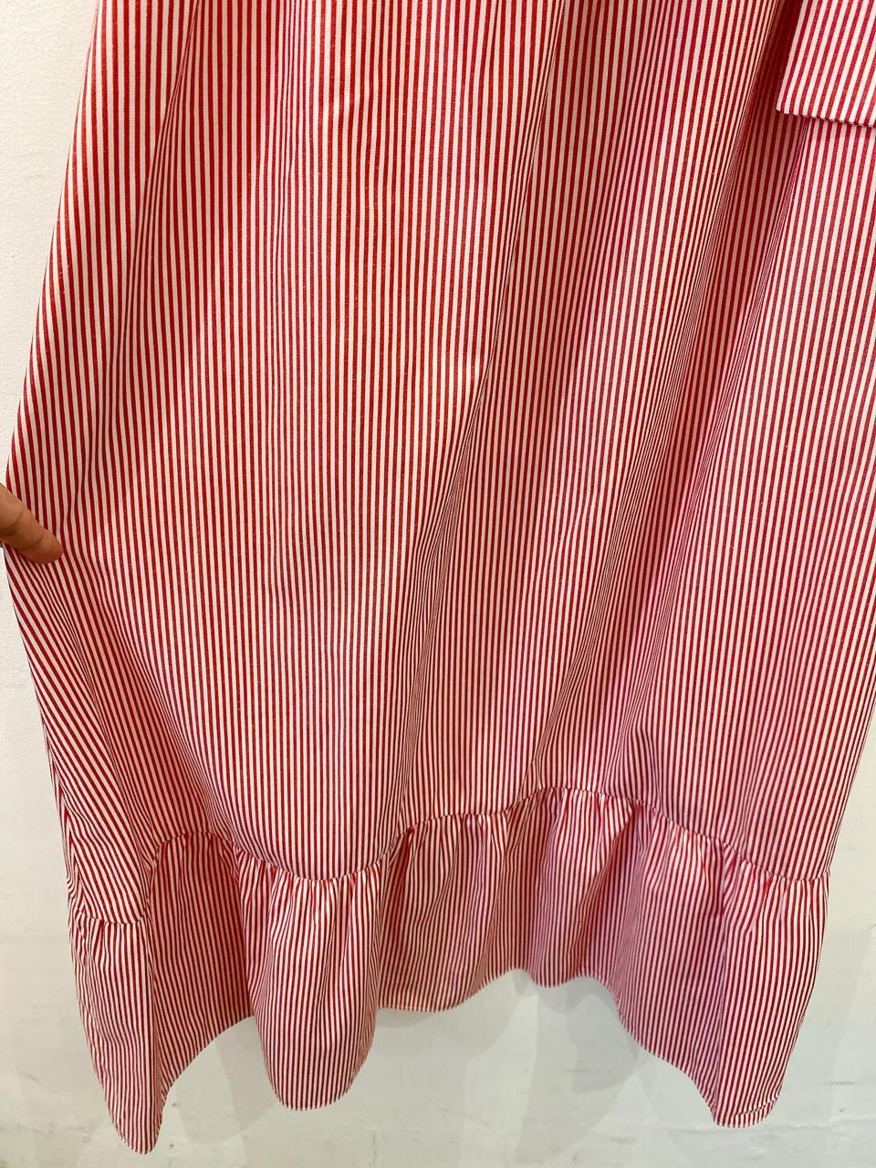 Vestido midi vermelho listrado Clothes and Co. M
