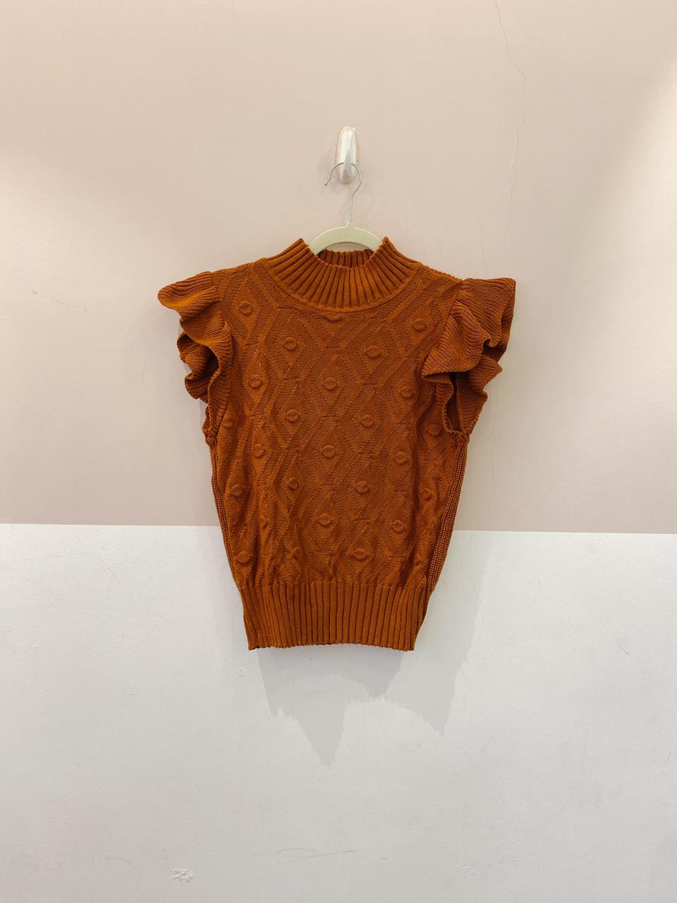 Blusa tricot marrom L’Cecci PP