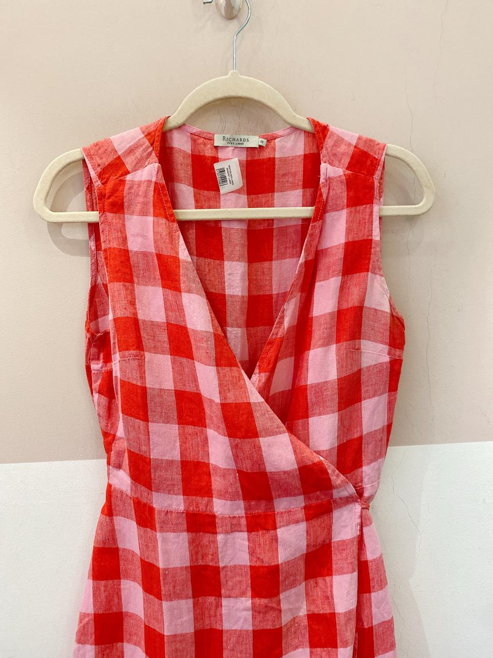 Vestido midi linho quadriculado Richards 38