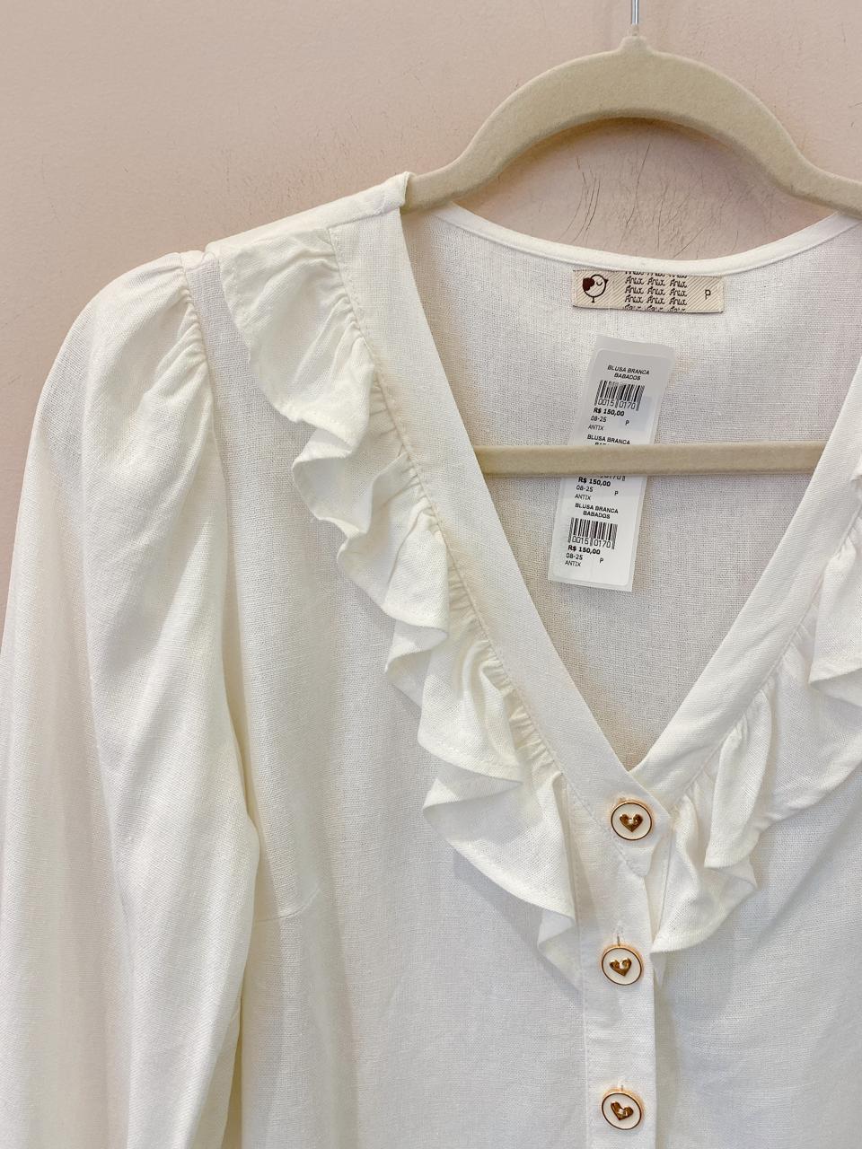 Blusa branca babados Antix P