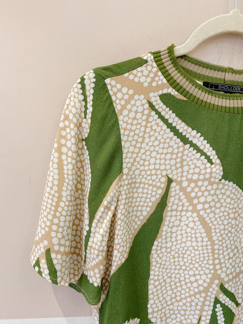 Blusa estampada verde Shoulder 38