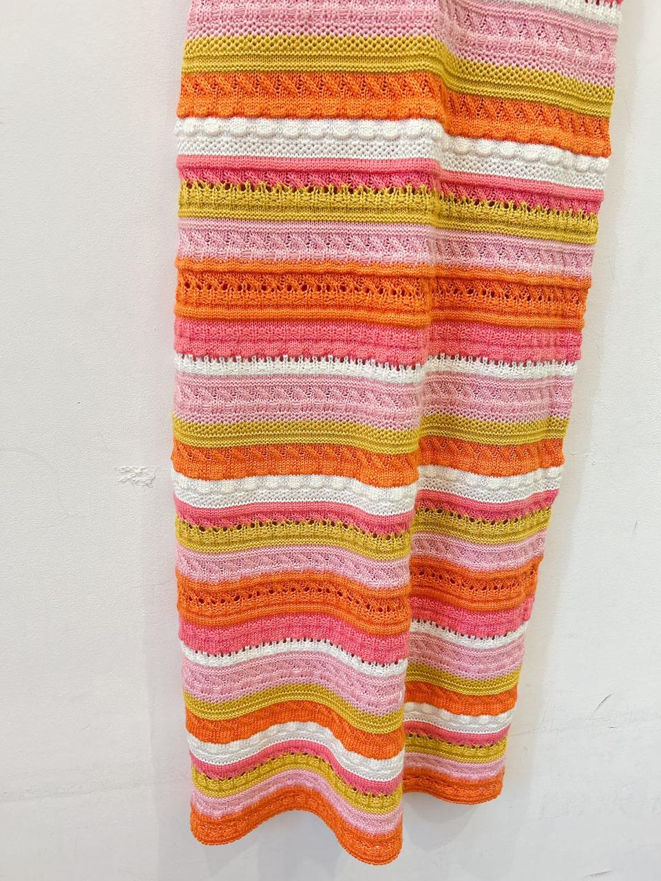 Vestido midi crochet colorido BY NV P