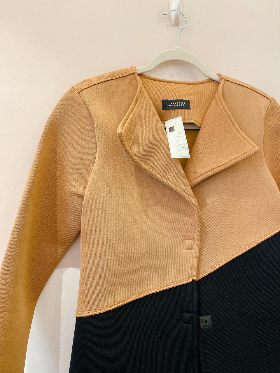 Sobretudo marrom/preto Viviane Furrier P