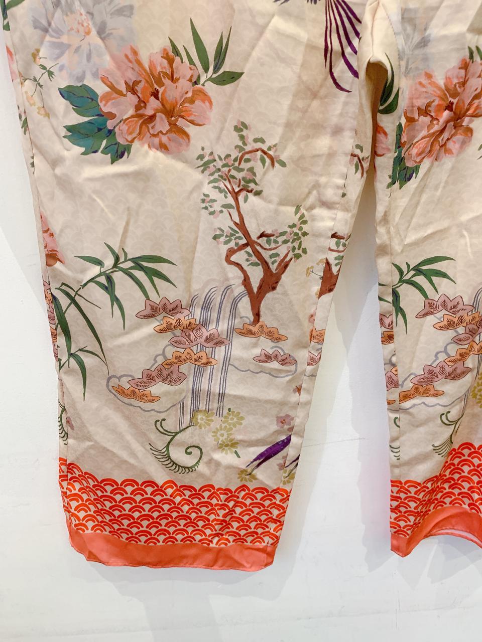 Calça acetinada estampada Zara GG