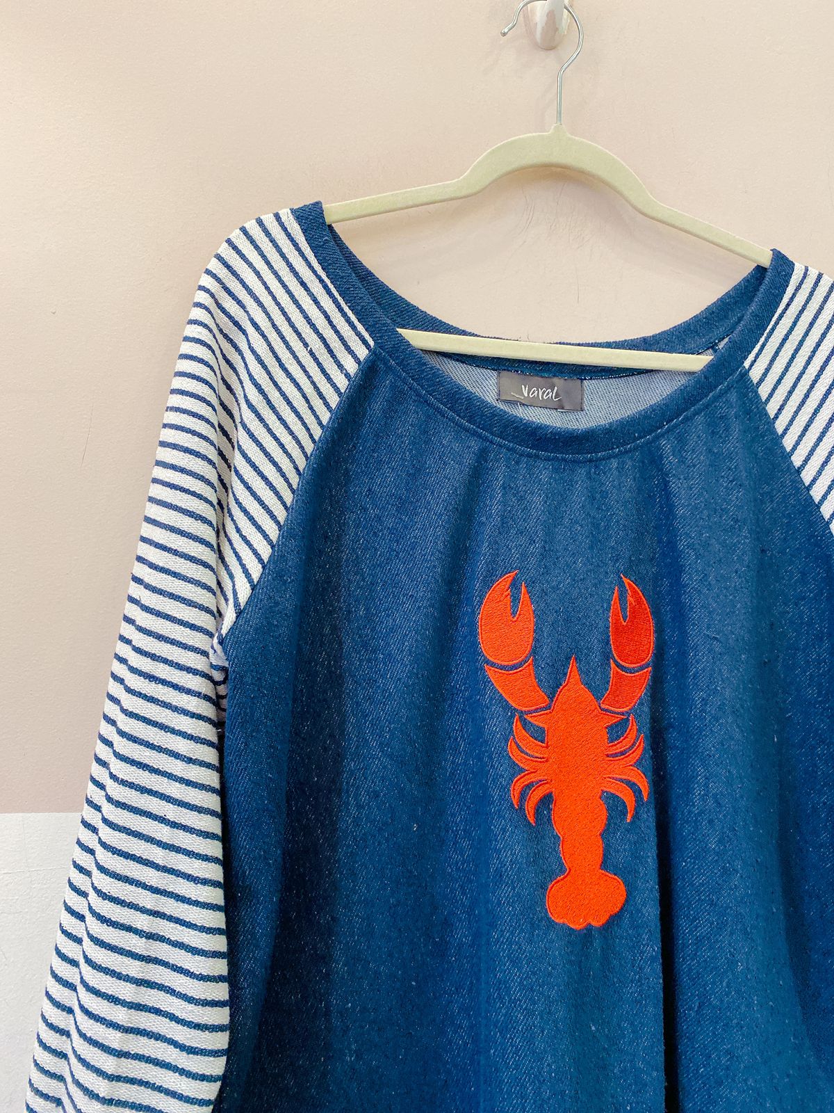 Blusa moletom azul manga Varal GG