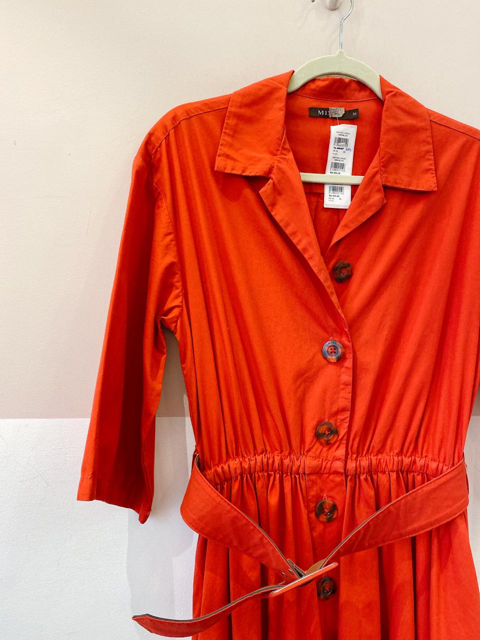 Vestido longo vermelho Mixed 36