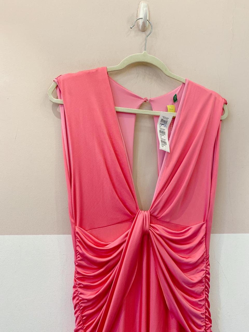 Vestido longo malha pink Farm P