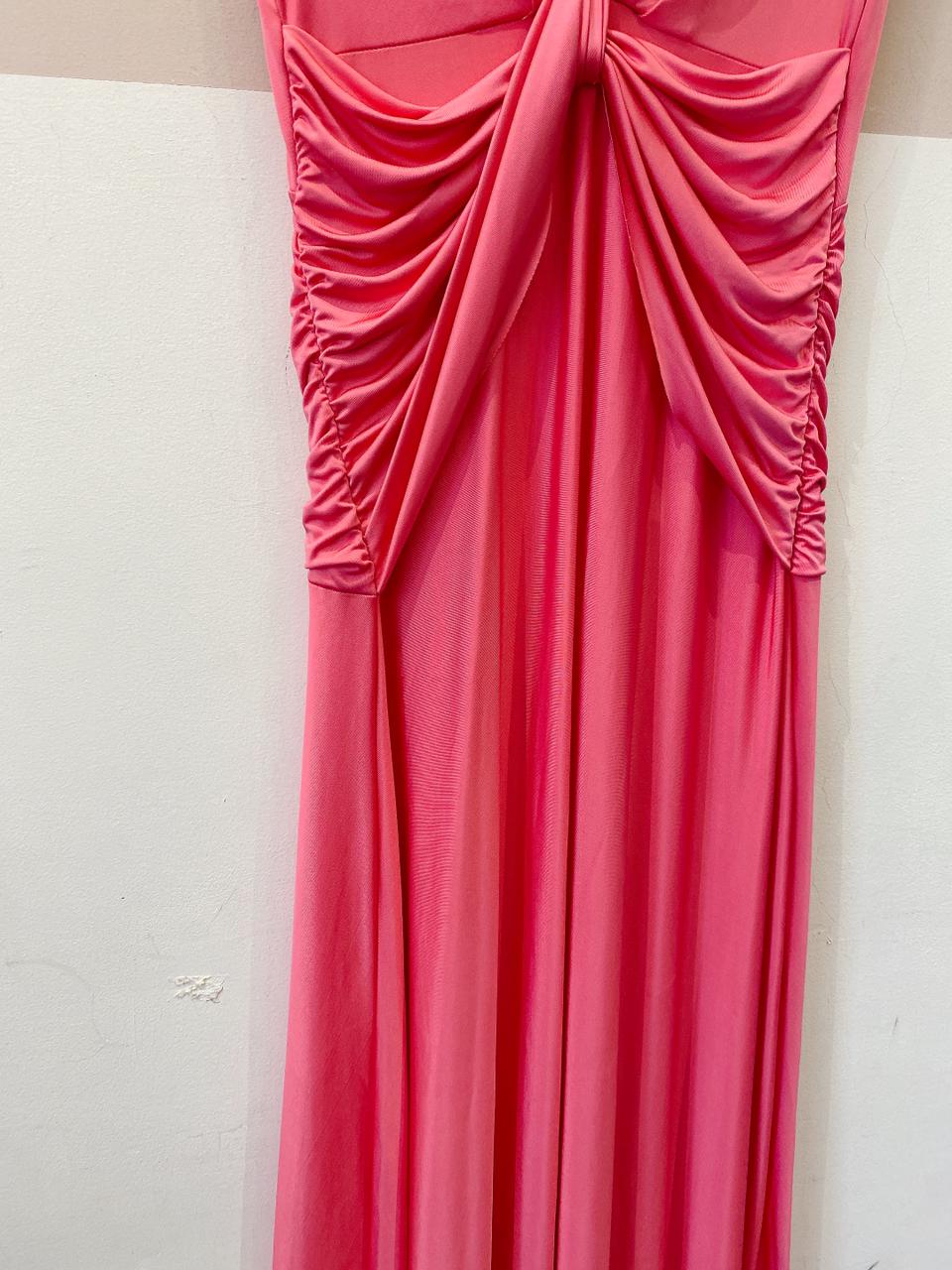 Vestido longo malha pink Farm P