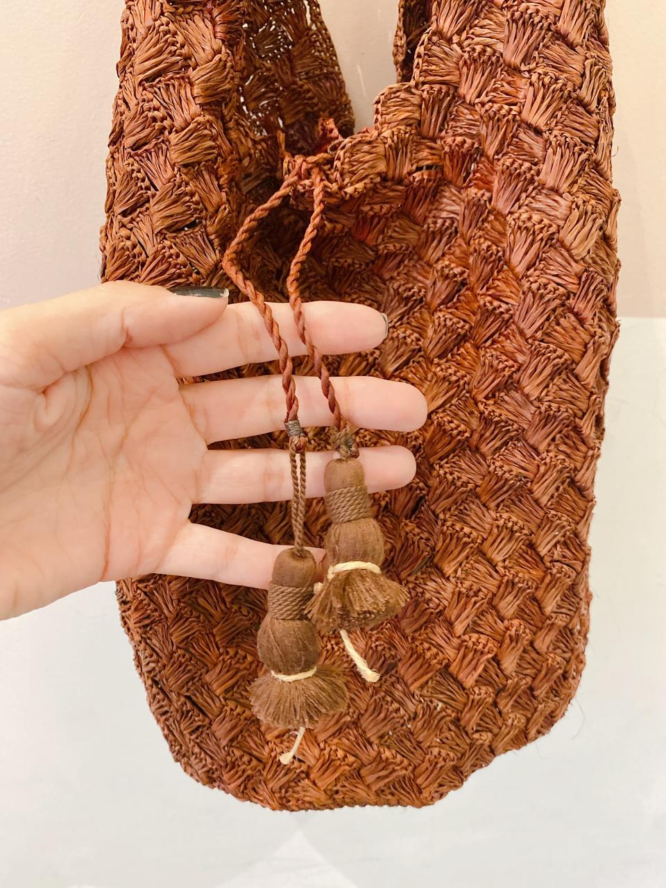 Bolsa palha marrom Nannacay