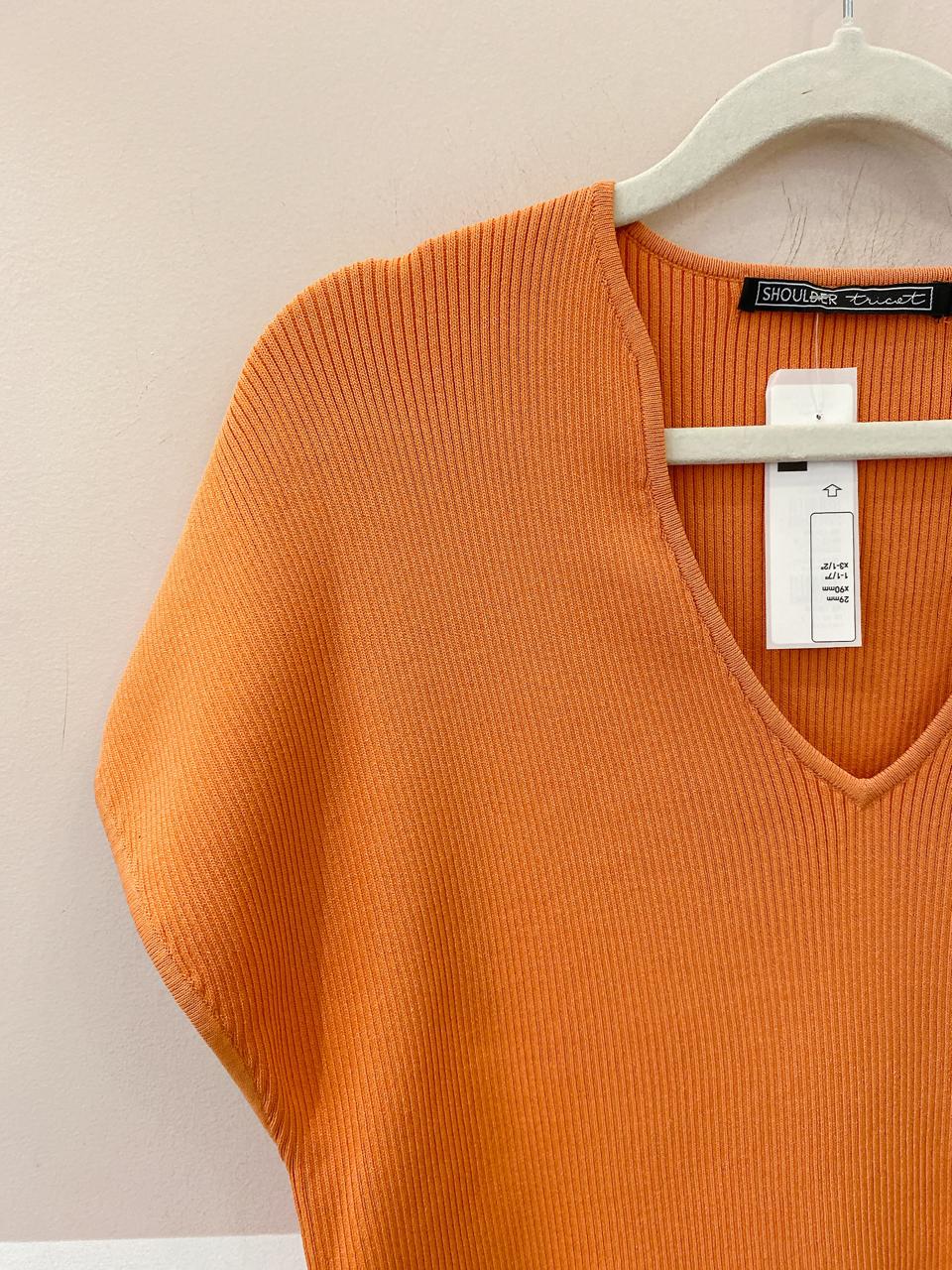 Blusa tricot laranja Shoulder P